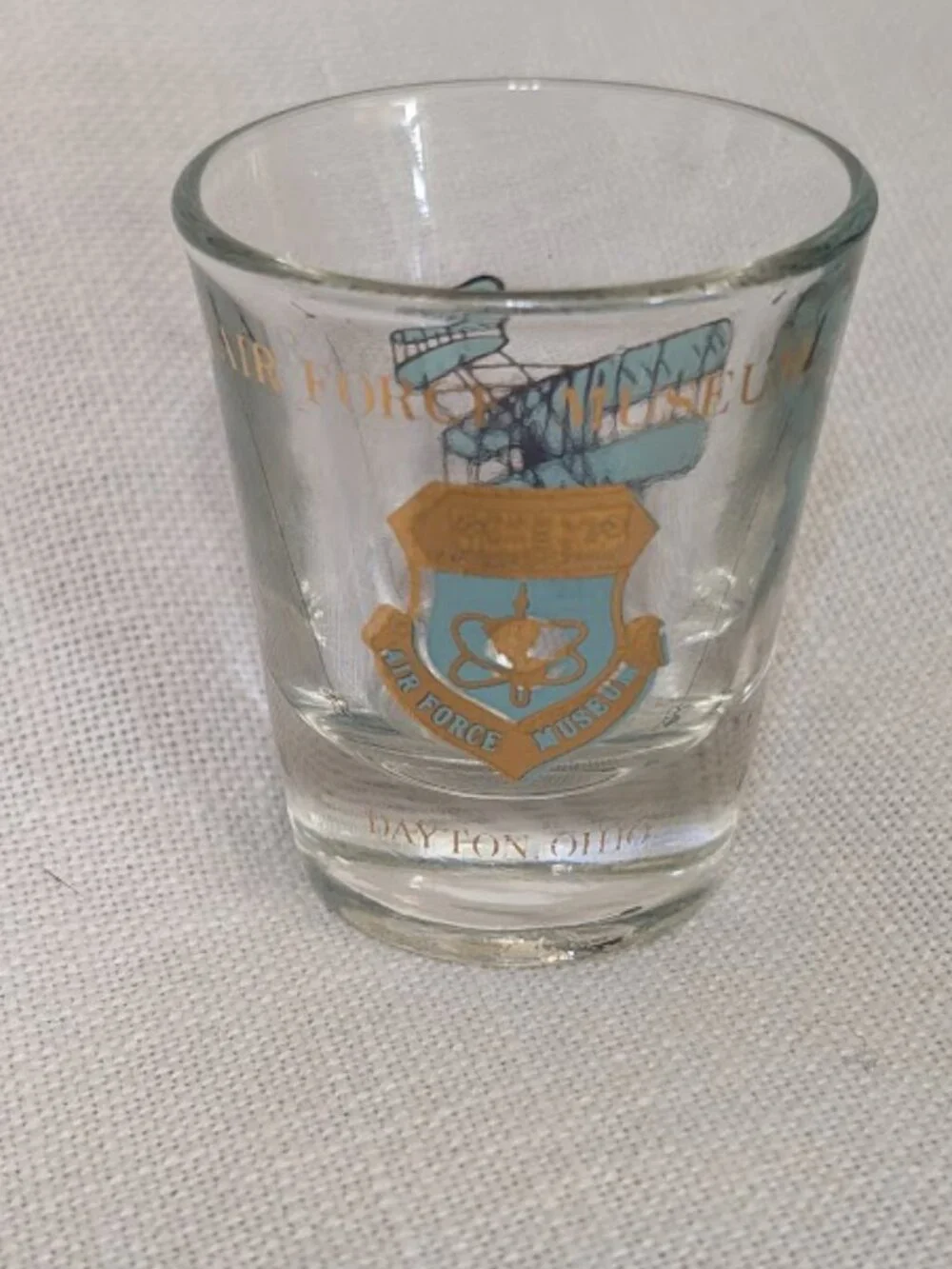 SHOT GLASS - U.S. Air Force Museum shot glass from Dayton, Ohio